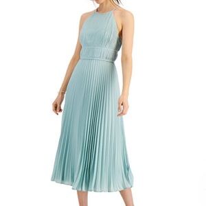 Aidan Mattox Soft Blue Pleated Maxi Dress Size 8